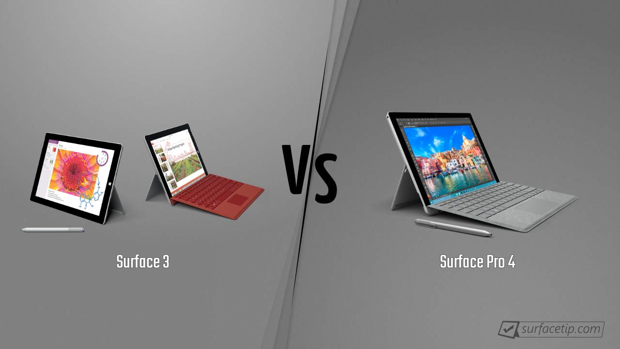 Surface 3 vs. Surface Pro 4