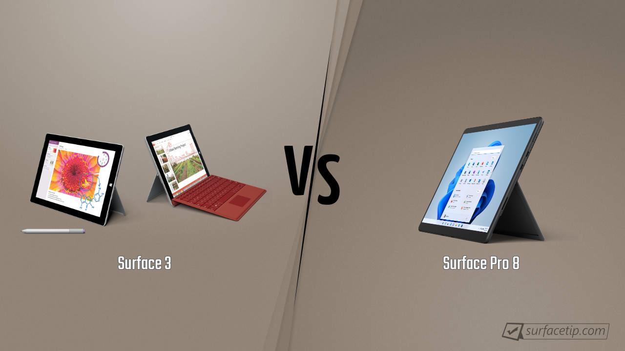 Surface 3 vs. Surface Pro 8