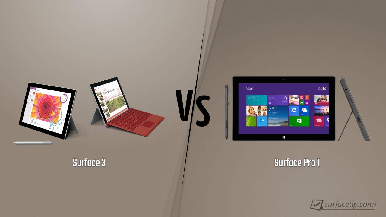 Surface 3 vs. Surface Pro 1