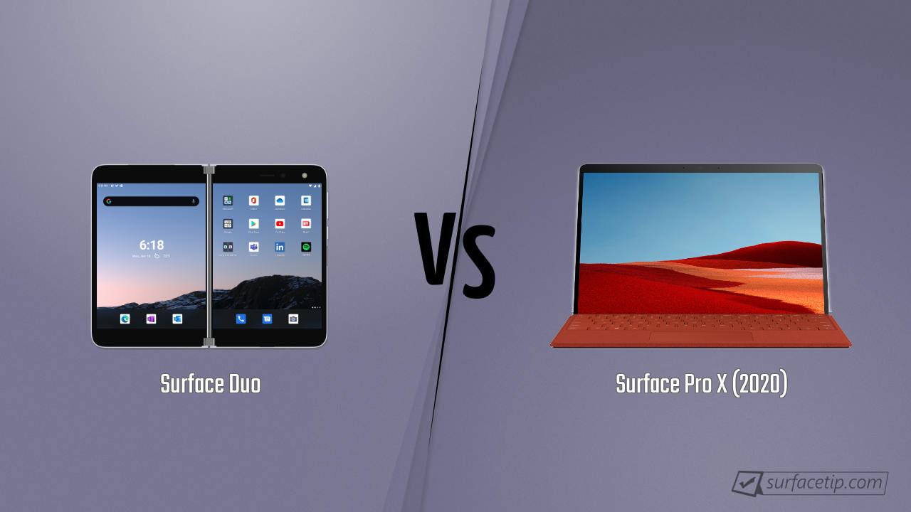 Surface Duo vs. Surface Pro X (2020)