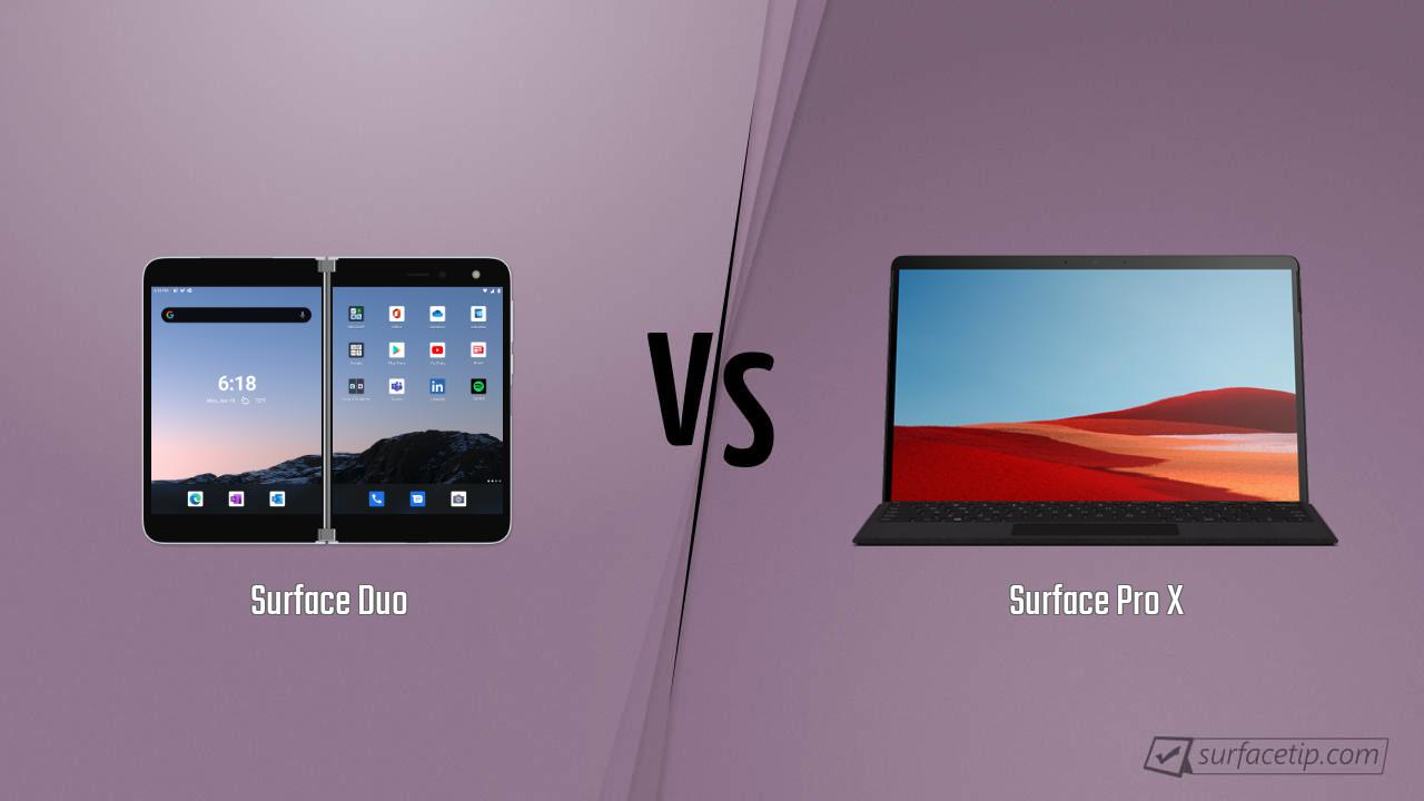 Surface Duo vs. Surface Pro X