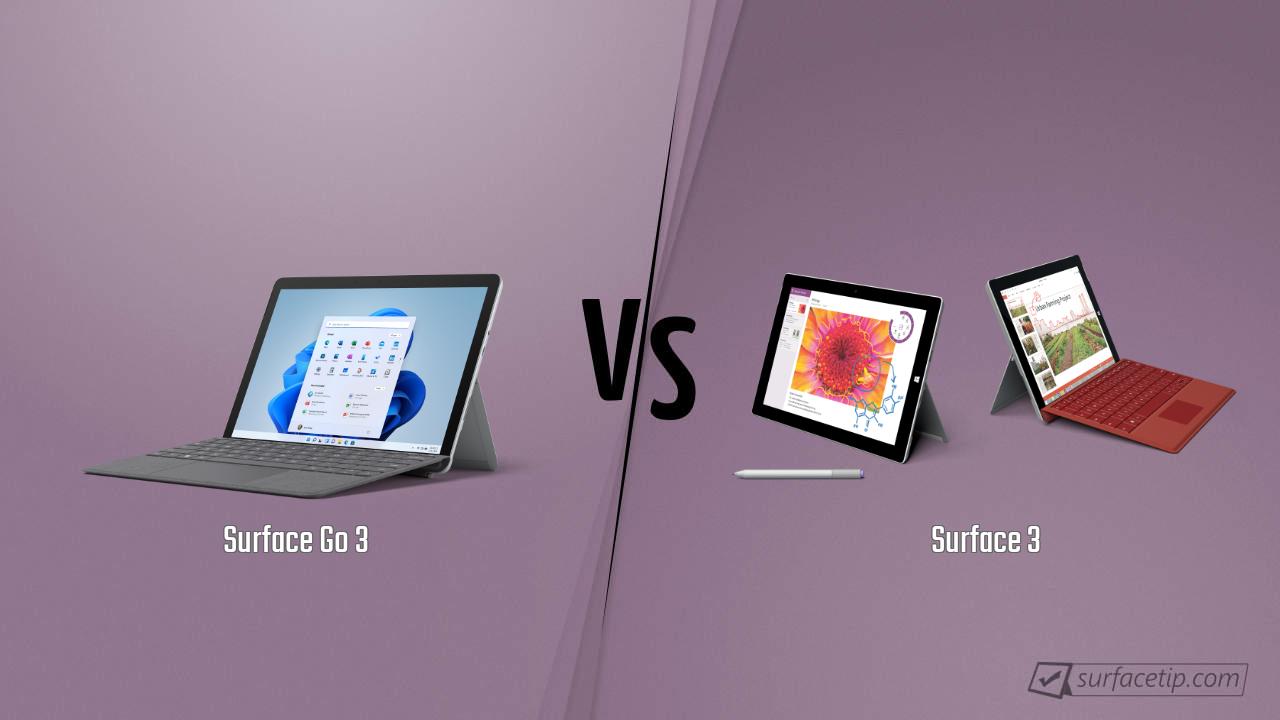 Surface Go 3 vs. Surface 3