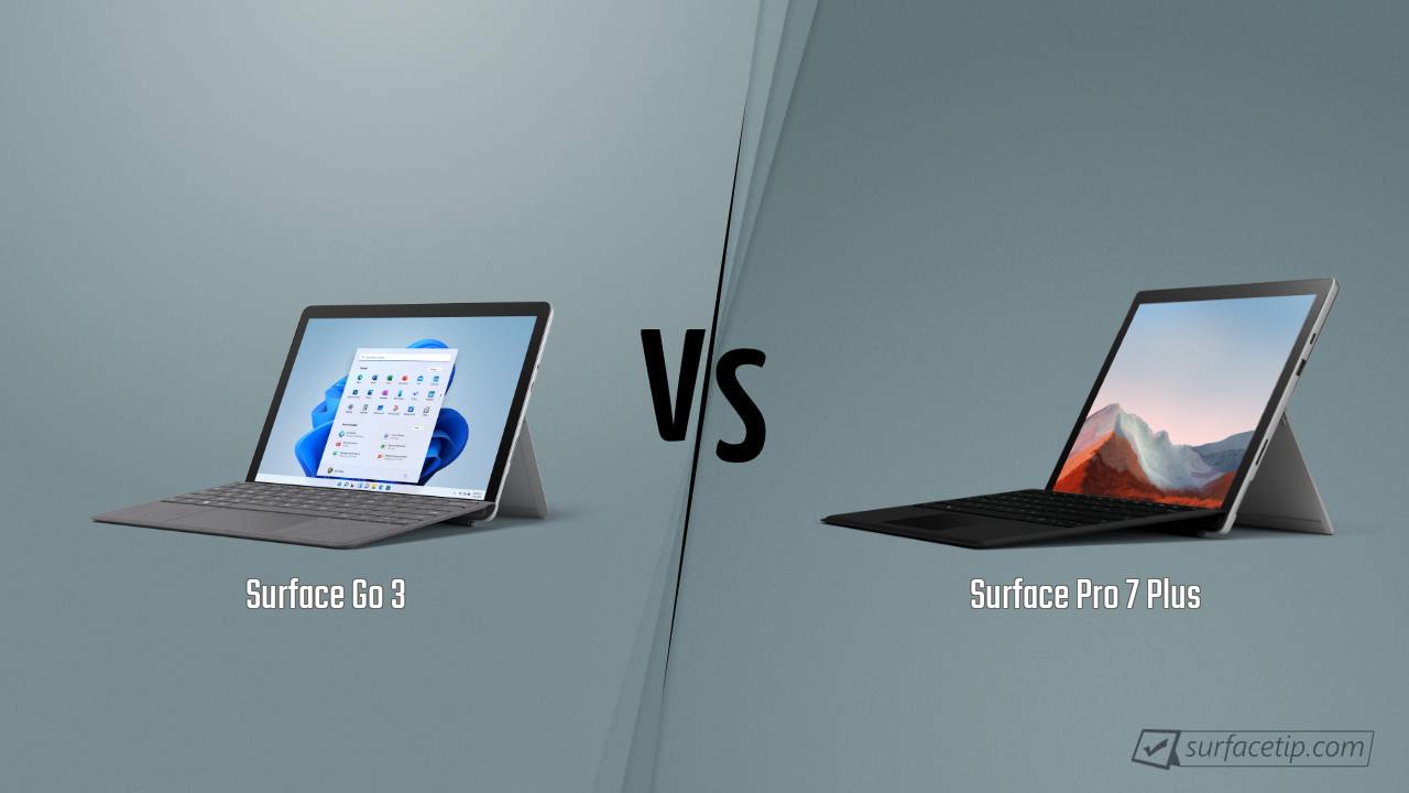 Surface Go 3 vs. Surface Pro 7 Plus