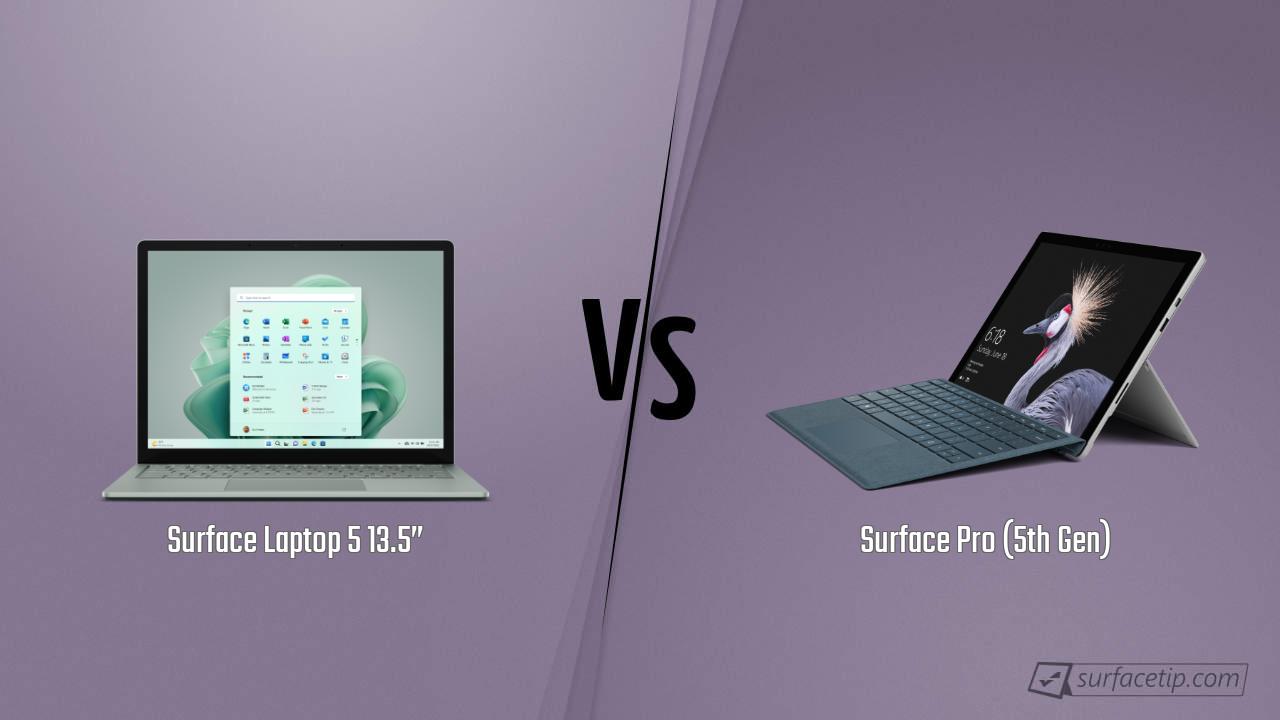 Surface Laptop 5 13.5” vs. Surface Pro (5th Gen)