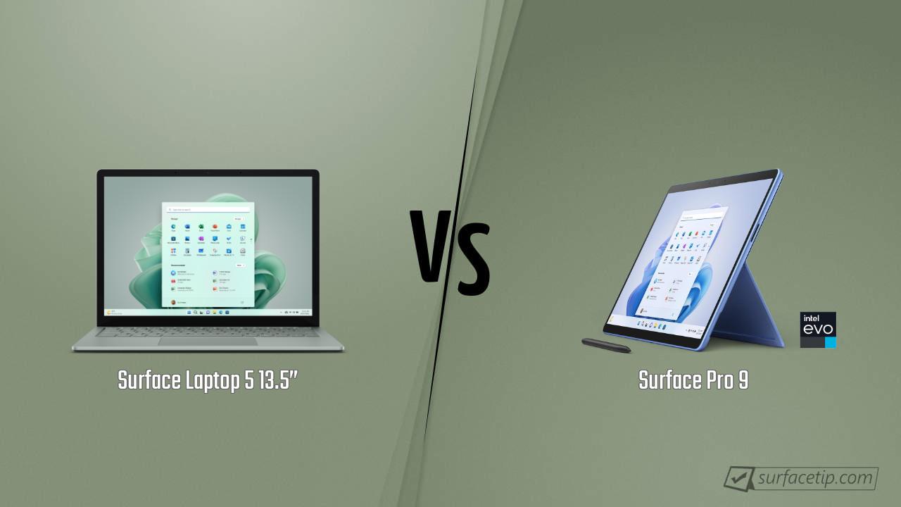 Surface Laptop 5 13.5” vs. Surface Pro 9