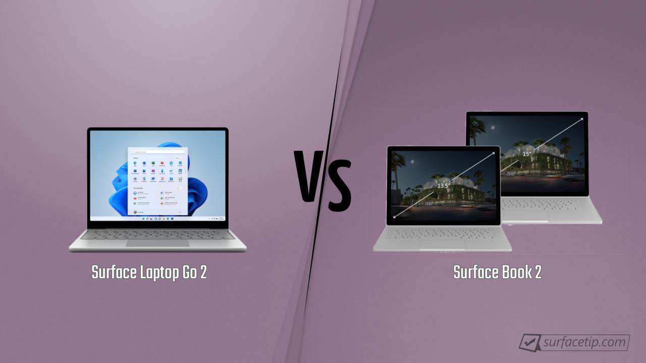 Surface Laptop Go 2 vs. Surface Book 2