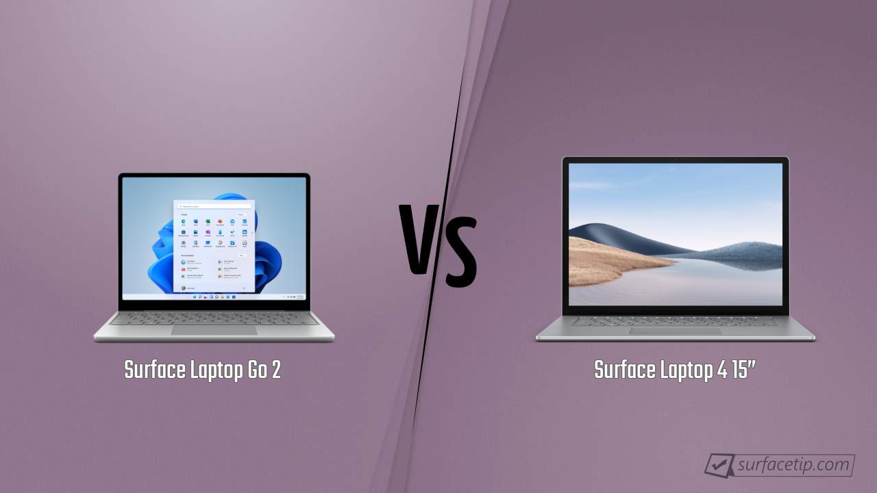 Surface Laptop Go 2 vs. Surface Laptop 4 15”