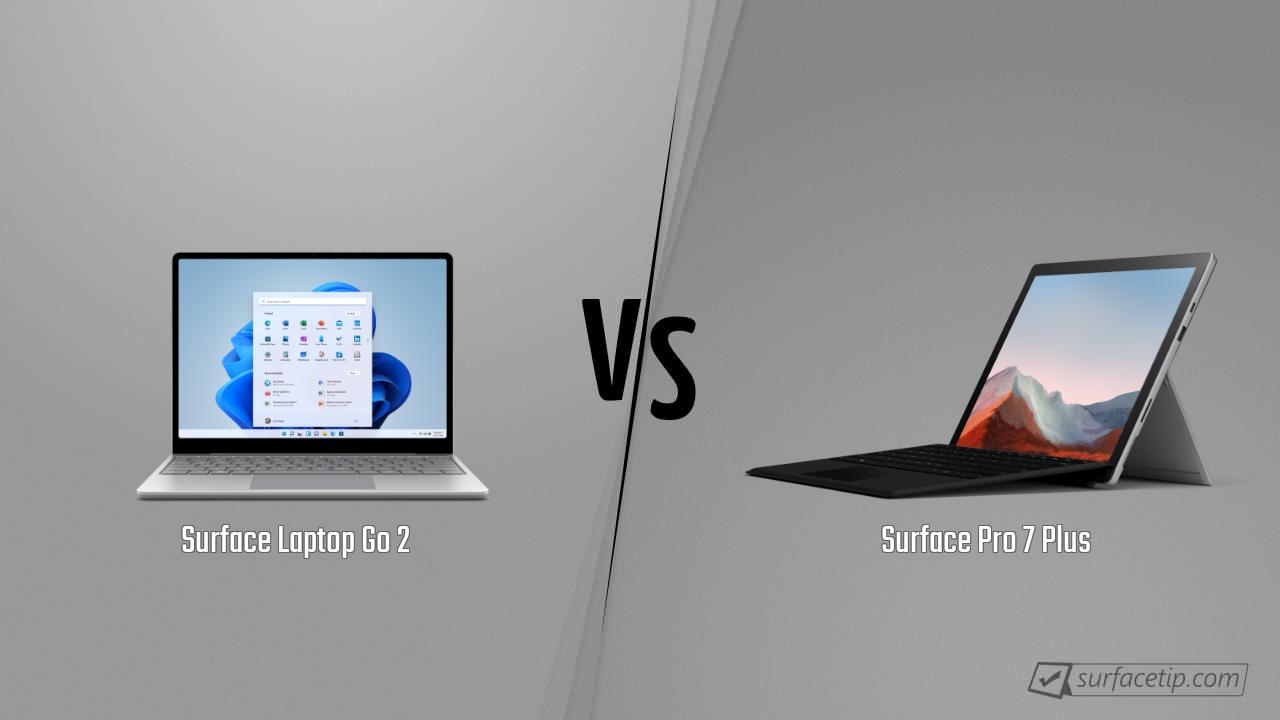 Surface Laptop Go 2 vs. Surface Pro 7 Plus