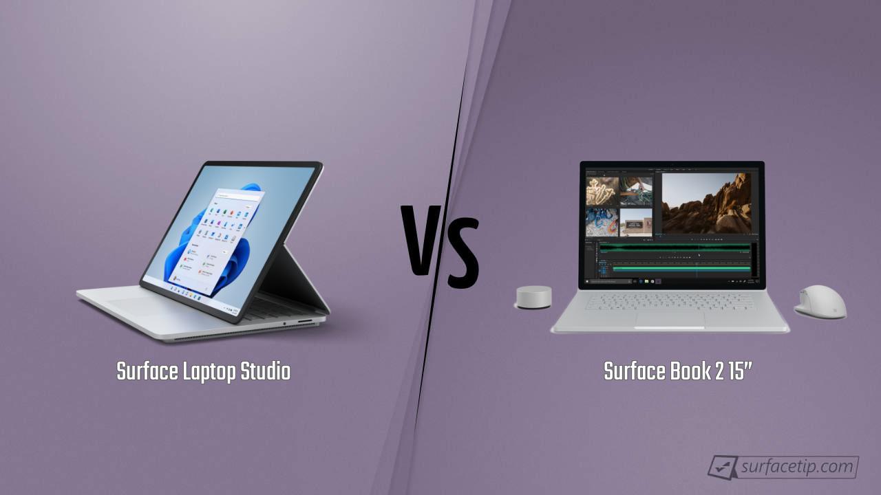 Surface Laptop Studio vs. Surface Book 2 15”
