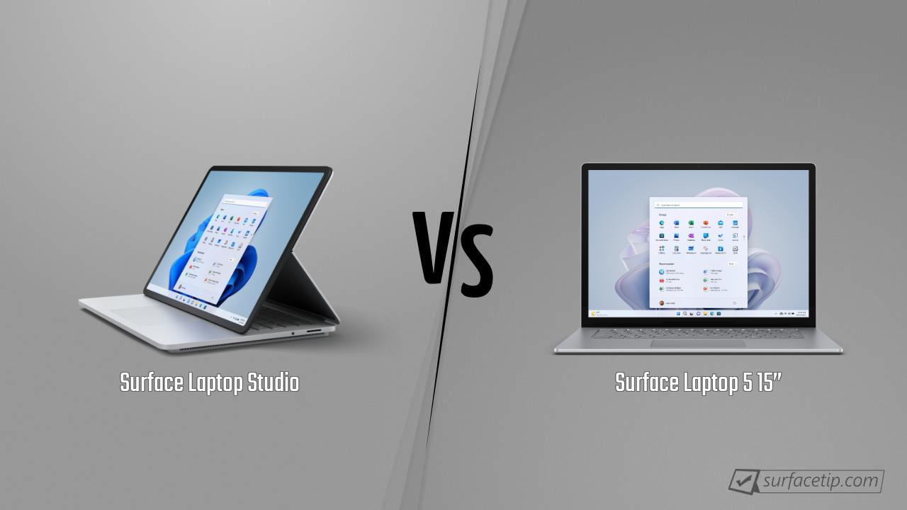 Surface Laptop Studio vs. Surface Laptop 5 15”