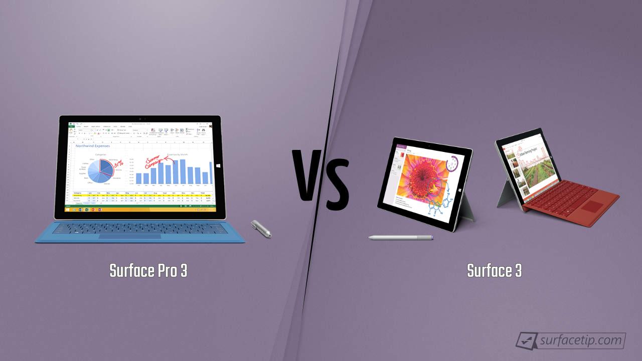 Surface Pro 3 vs. Surface 3