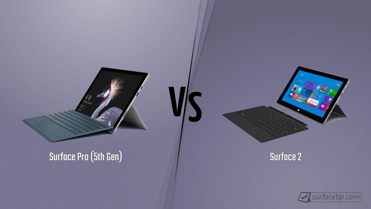 Surface Pro 5 vs. Surface 2