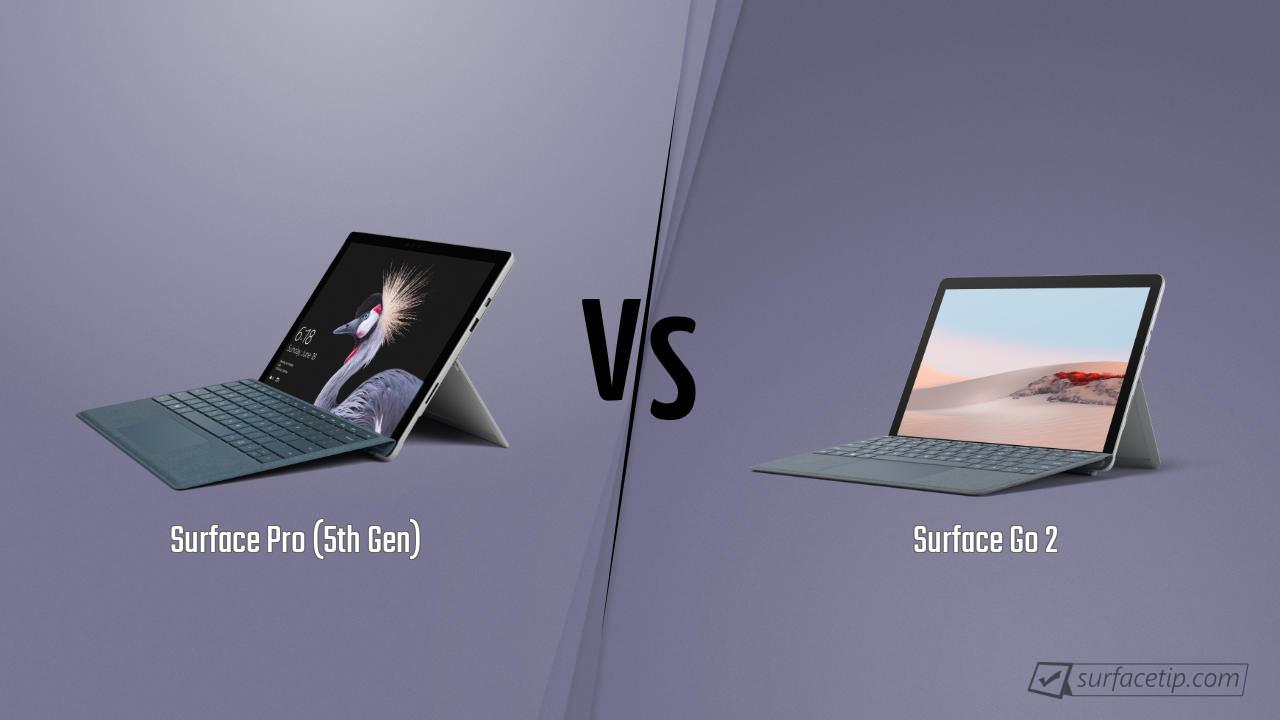 Surface Pro 5 vs. Surface Go 2