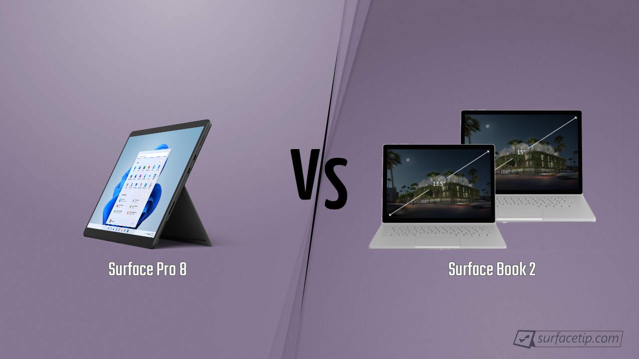 Surface Pro 8 vs. Surface Book 2