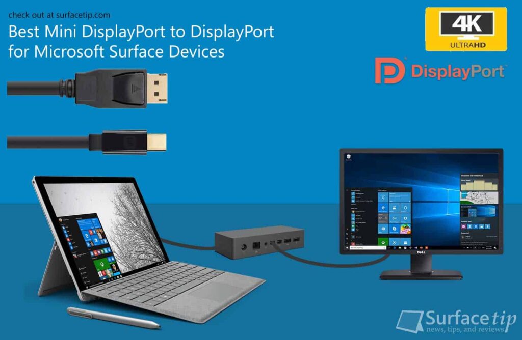 Mini DisplayPort to DisplayPort for Microsoft Surface