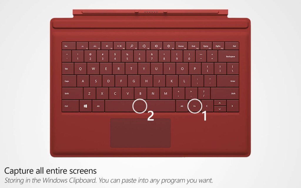 Taking a screenshot using Surface Type Cover - Method 2