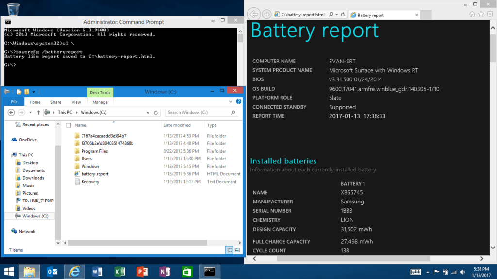Surface RT Battery Report