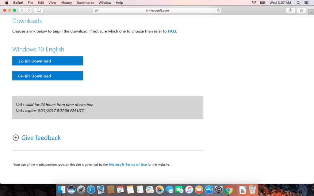 Choose Windows 10 ISO 32-bit or 64-bit