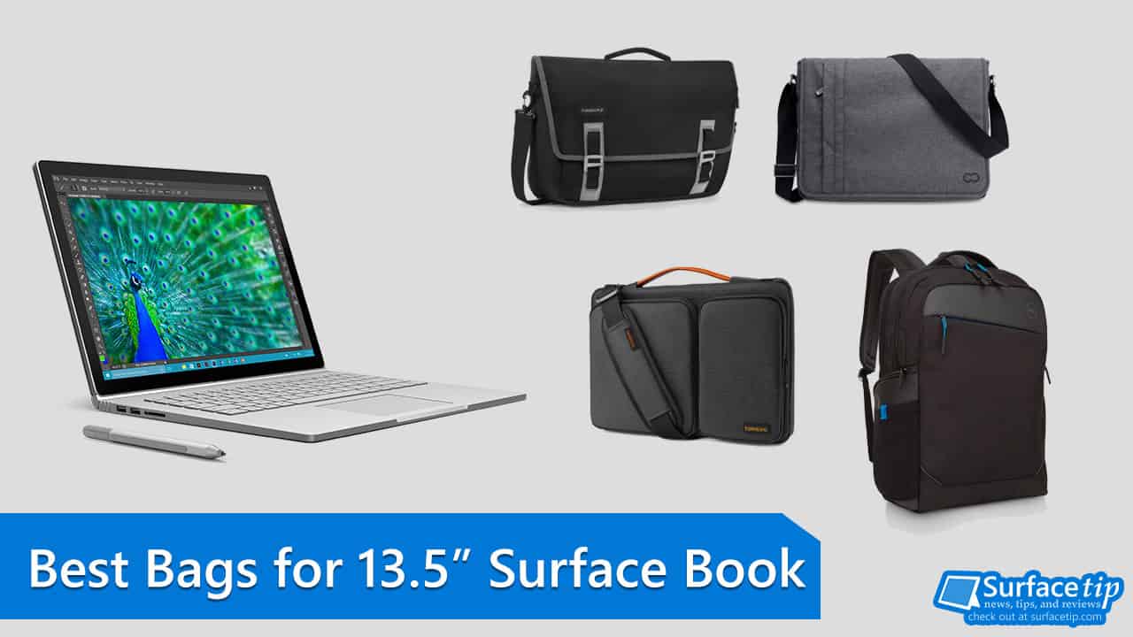 Microsoft Surface Book 13.5 inch Messenger Bag Evecase Ultra Portable Neoprene Messenger Briefcase Shoulder Tote Bag with Handle and Accessory Pocket Black 885157923378