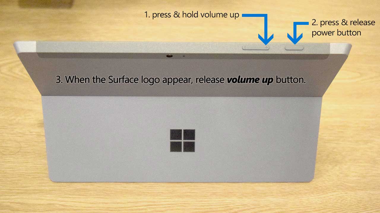 How to Enter Surface 3 UEFI Settings