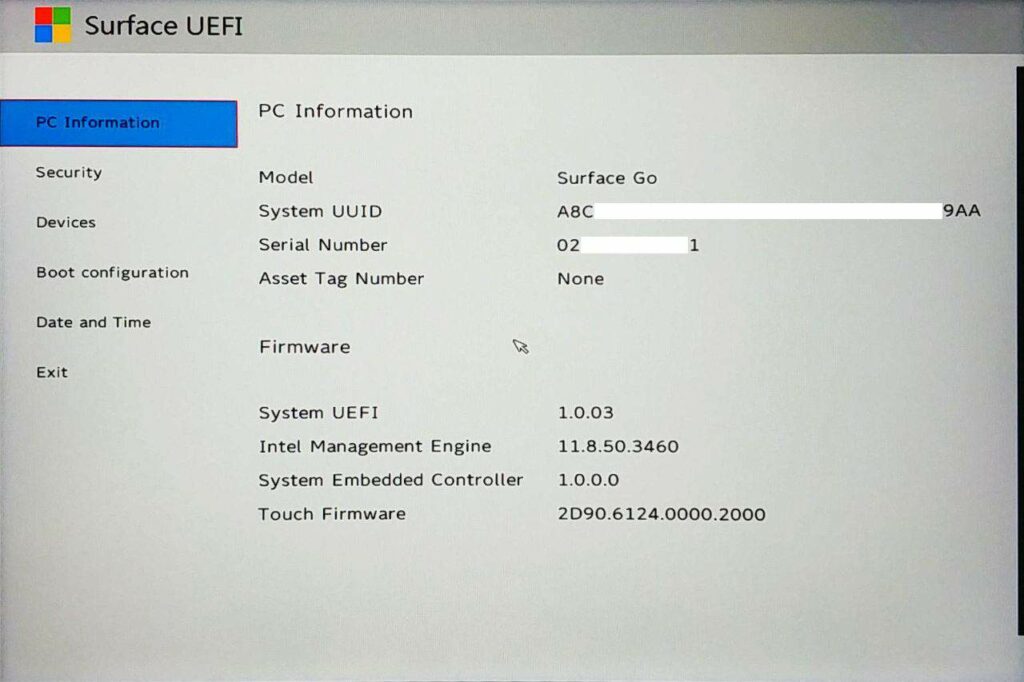 Surface uefi что это