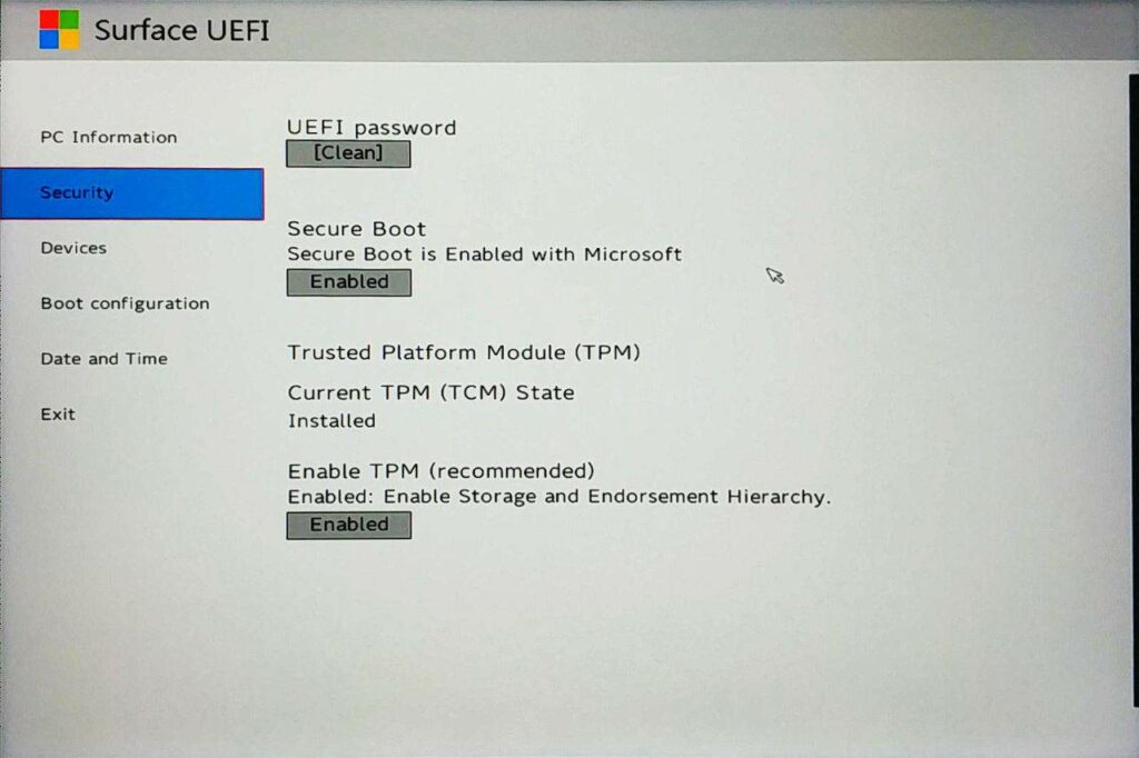 Surface uefi что это