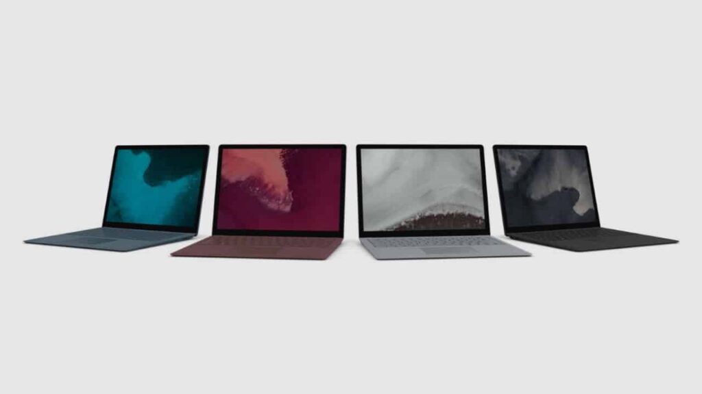 Microsoft Surface Laptop 2 in 4 colors