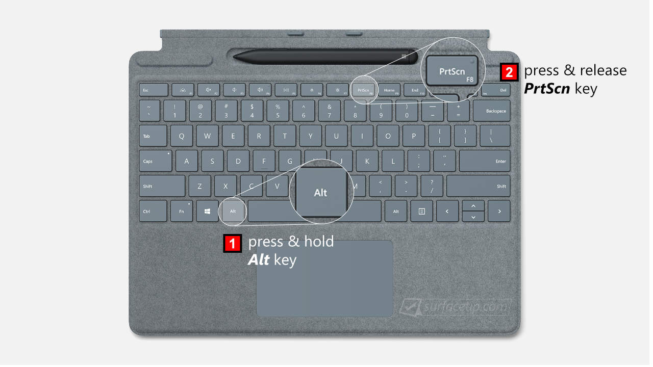 Capture Active Window Key Sequences on Surface Pro 8 and Pro X Keyboard