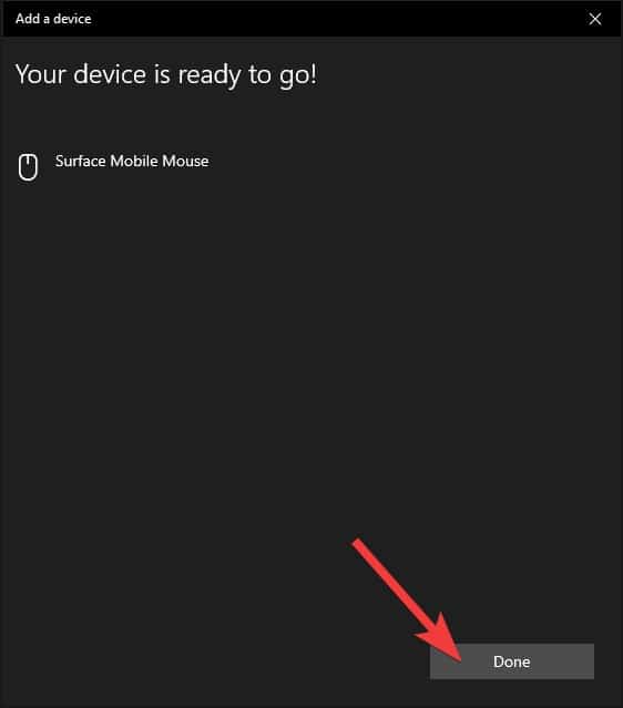 Surface Mobile Mouse Connected Successfully