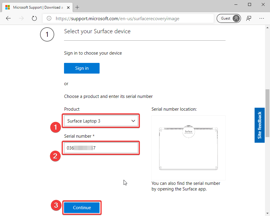 Download Surface Laptop 3 Step 1