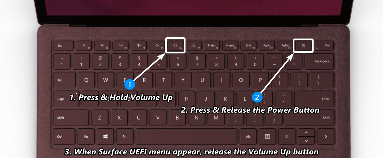 How to Enter Surface Laptop UEFI/BIOS Settings
