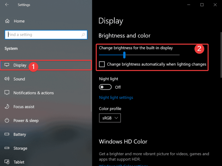 screen brightness control for windows 7
