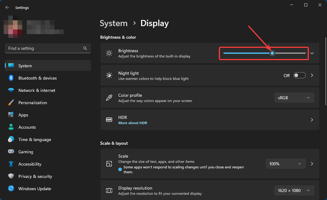 Windows 11 Settings: Change Screen Brightness