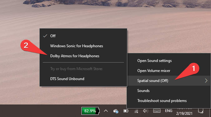 Enable Dolby Atmos for Headphones