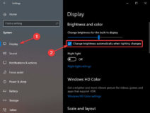 windows surface turns brighter when on a light screen and darker on a dark screen