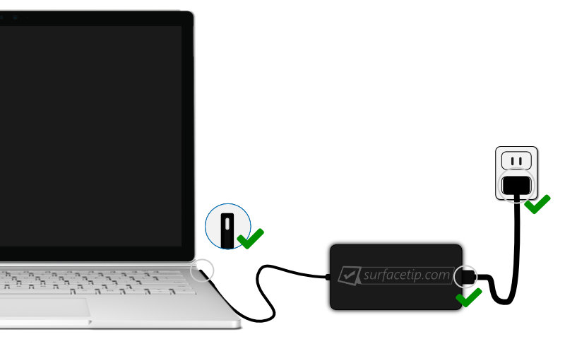 Surface Book charging check steps