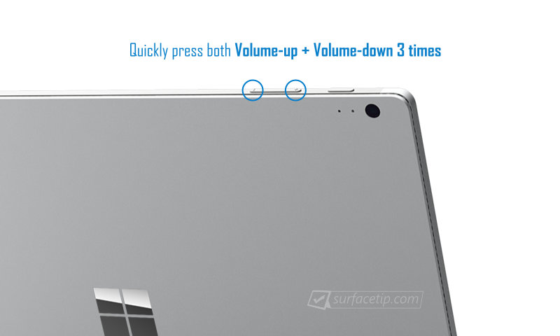 Force Wake Up a Surface Book by pressing tablet buttons