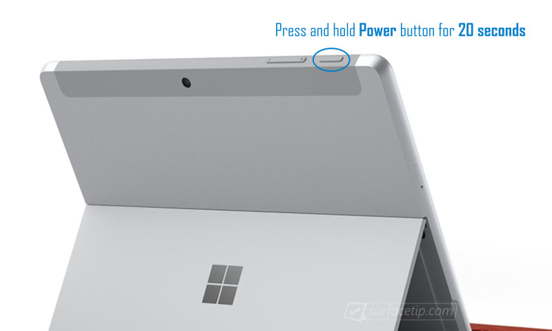 Force Shutdown and Restart a Surface Go by Press Power button for 20 seconds