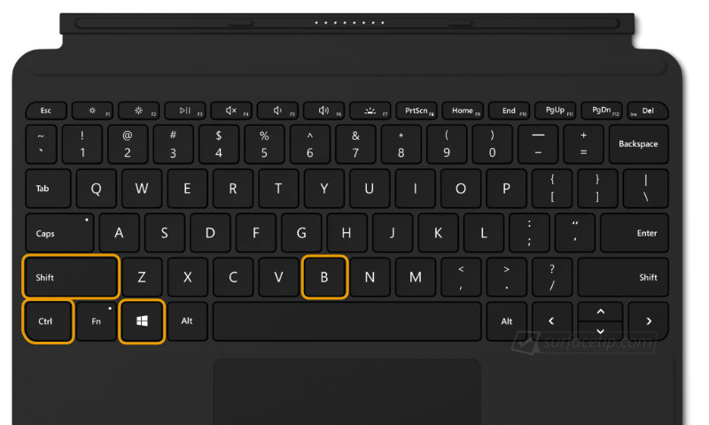 Shortcut Keys to Force Wake Up a Surface Go