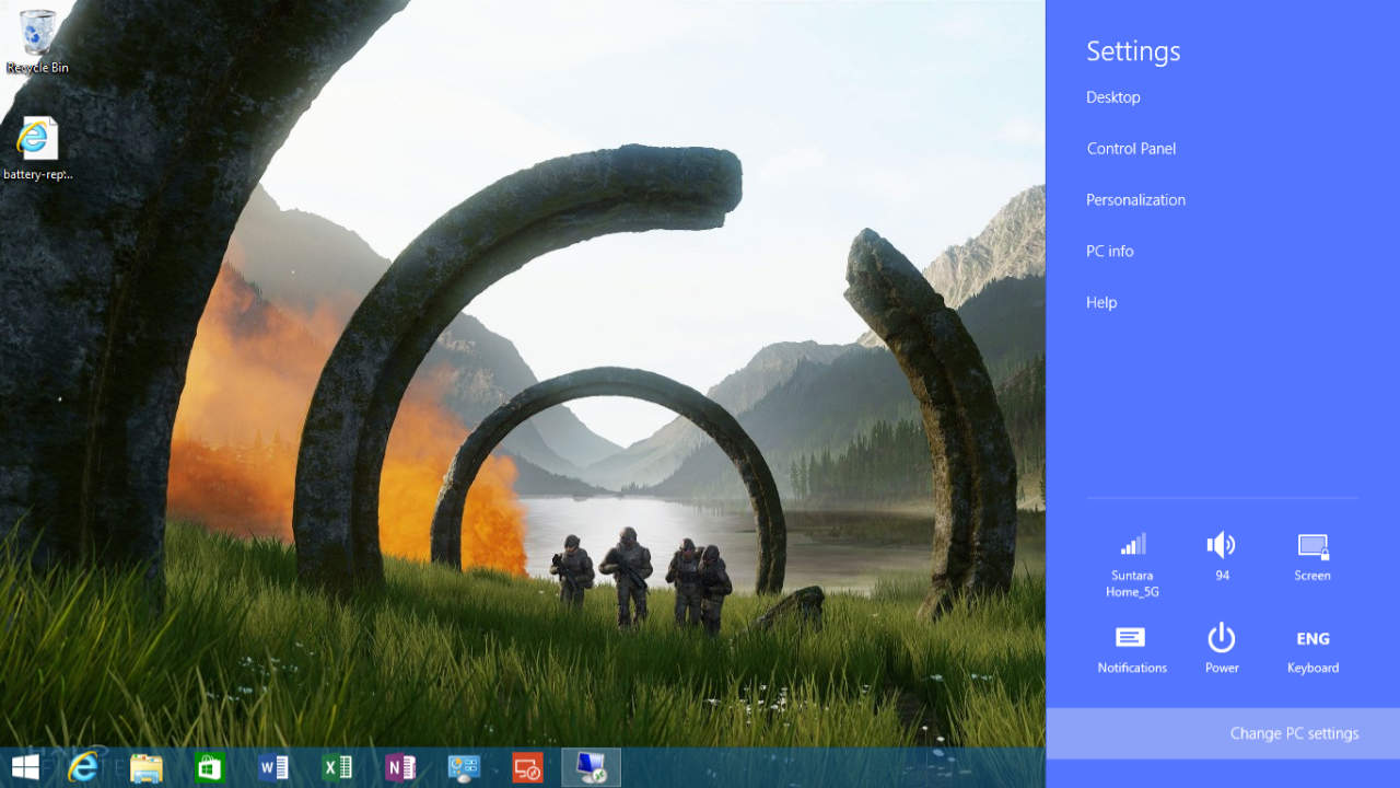 Windows 8: Change PC Settings