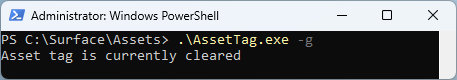 Reading Asset Tag Command Line with no value