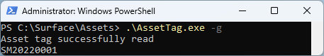 Reading Asset Tag Command Line with value